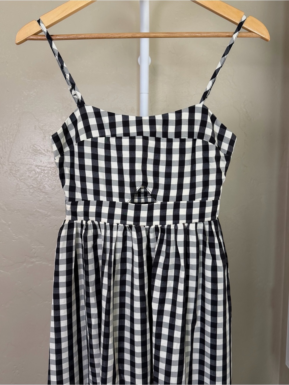 Commense Gingham Cotton Blend Cutout Cami Maxi Dress Black White XS NWT - Picture 6 of 12